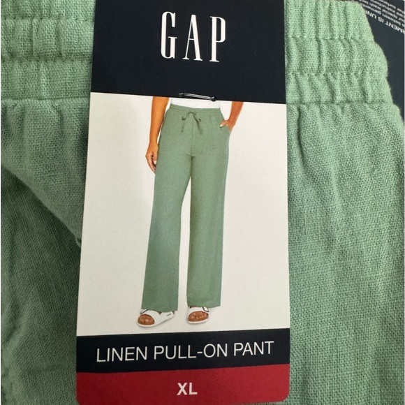 Women’s XL wide leg pull-on Linen Pants Gap light pale sage green *sku186 - Picture 1 of 13